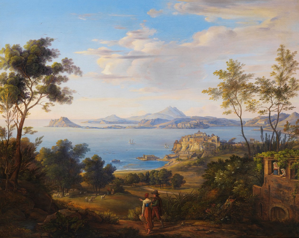 Johann Joachim Faber Pozzuolský záliv u Neapole 1829 od Johann Joachim Faber