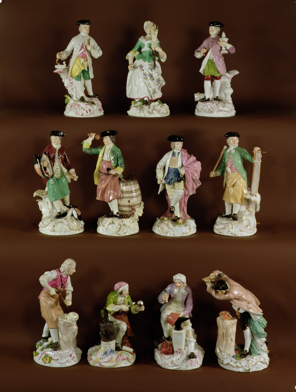 Jedenáct postav řemeslníků od Johann Joachim Kaendler