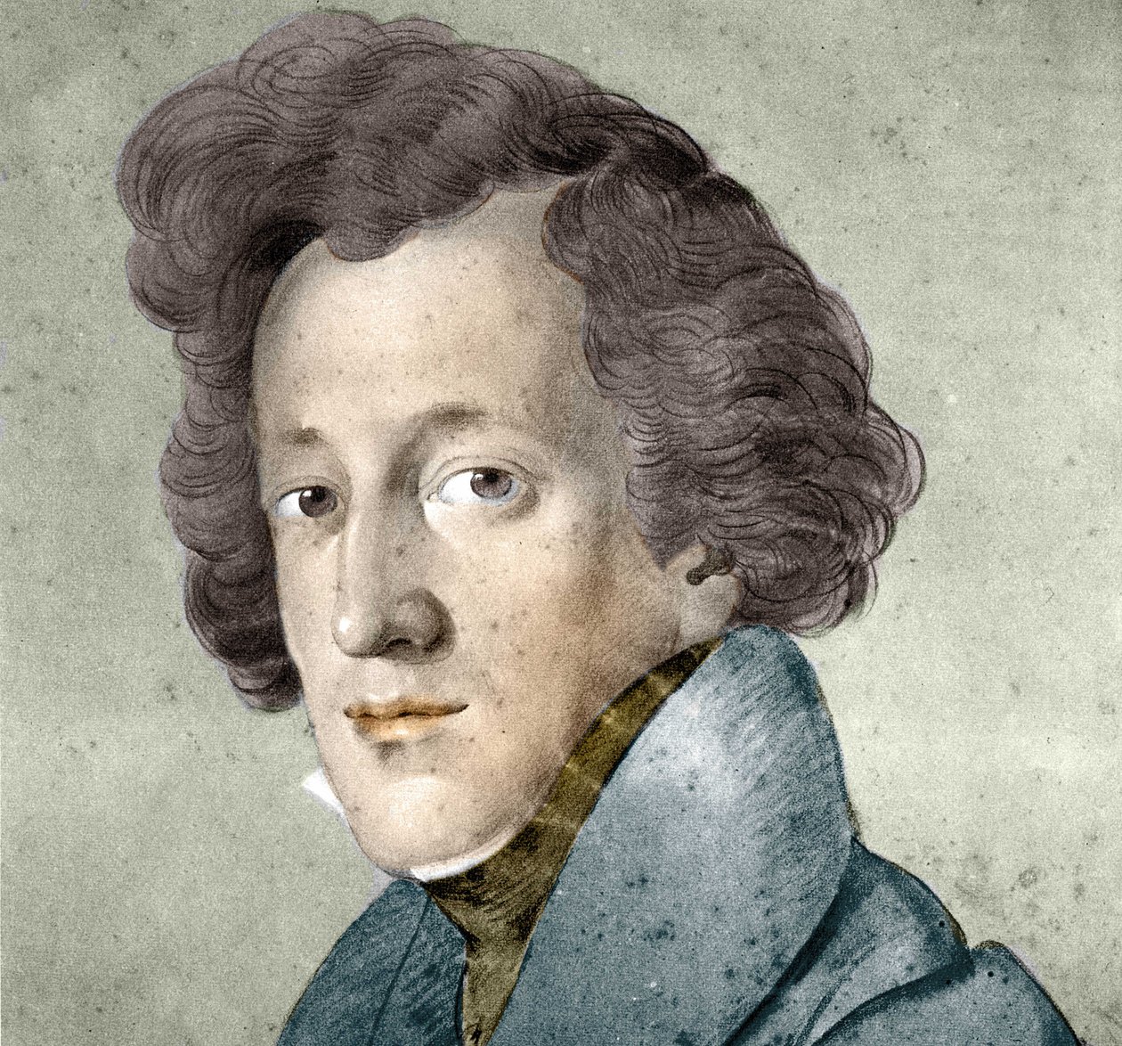 Portrét Felixe Mendelssohna Bartholdyho (1809-1847), německého skladatele a dirigenta. Ilustrace z kresby Johanna Josepha Schmellera. od Johann Joseph Schmeller