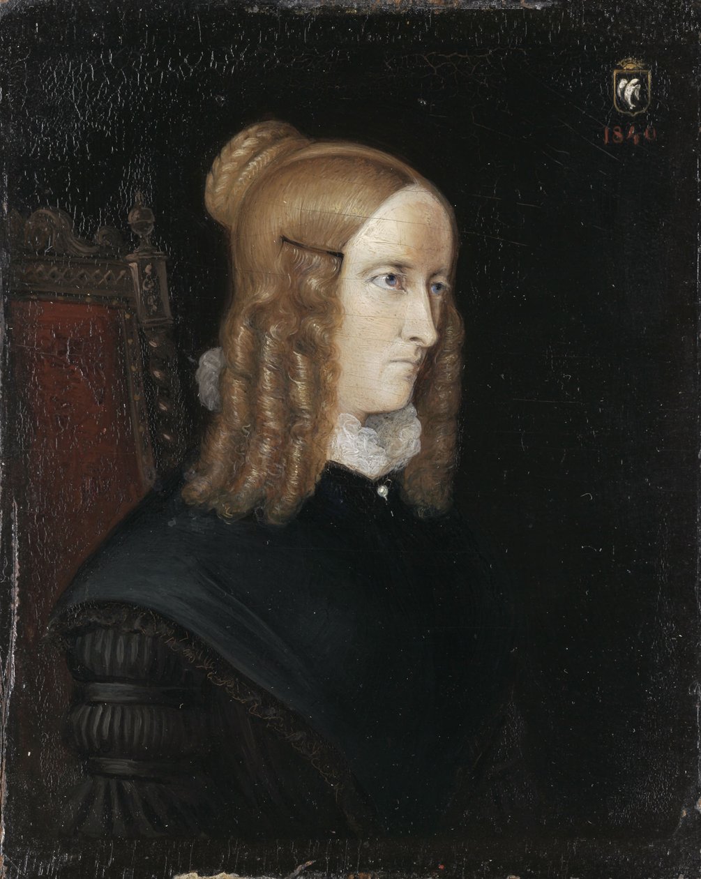 Portrét Annette von Droste-Hülshoff 1797-1848, 1840 od Johann Joseph Sprick