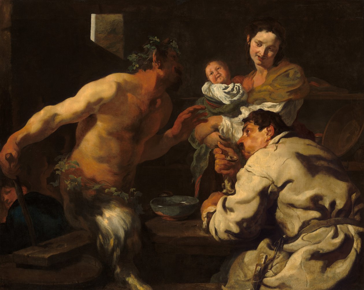 Satyr a rolník, možná c. 16231626. od Johann Liss