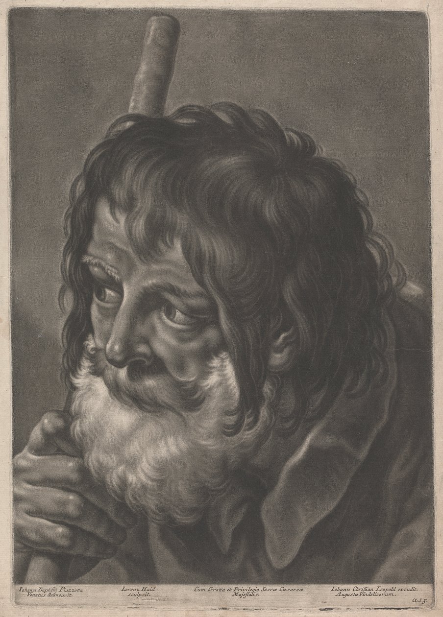 Portrét muže s holí od Johann Lorenz Haid