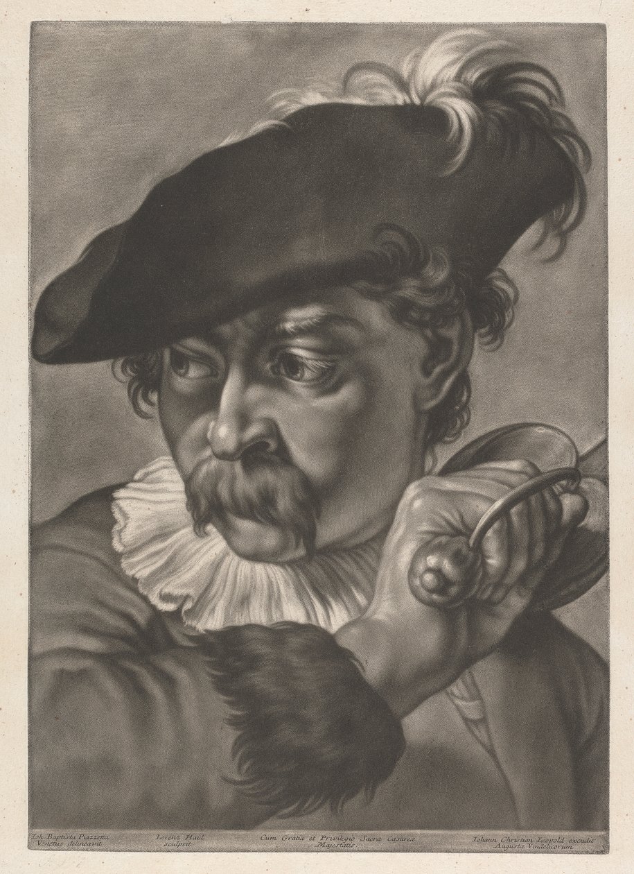 Portrét muže s mečem od Johann Lorenz Haid
