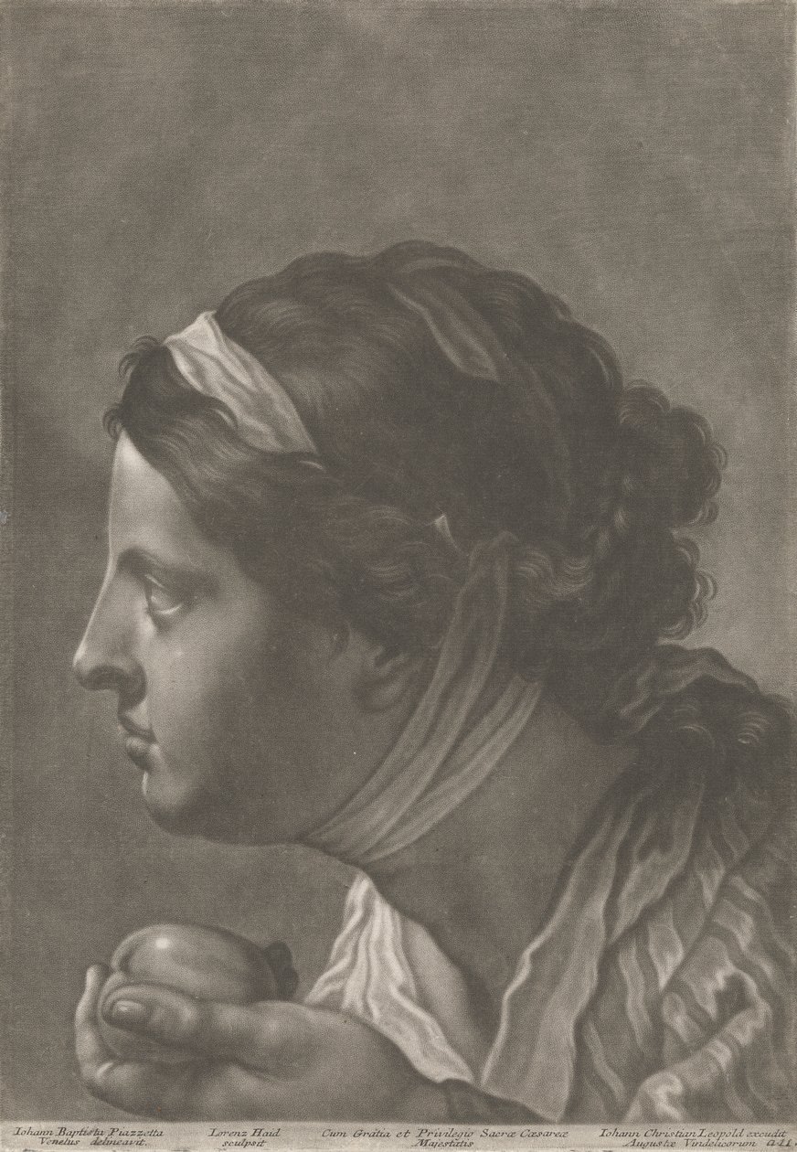 Portrét ženy držící ovoce od Johann Lorenz Haid
