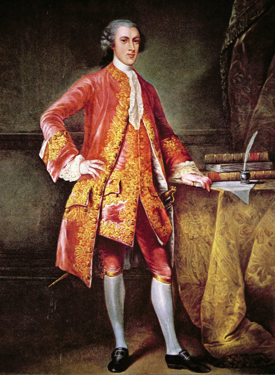 Portrét Fredericka Calverta (barevné lito) od Johann Ludwig (after) Tietz