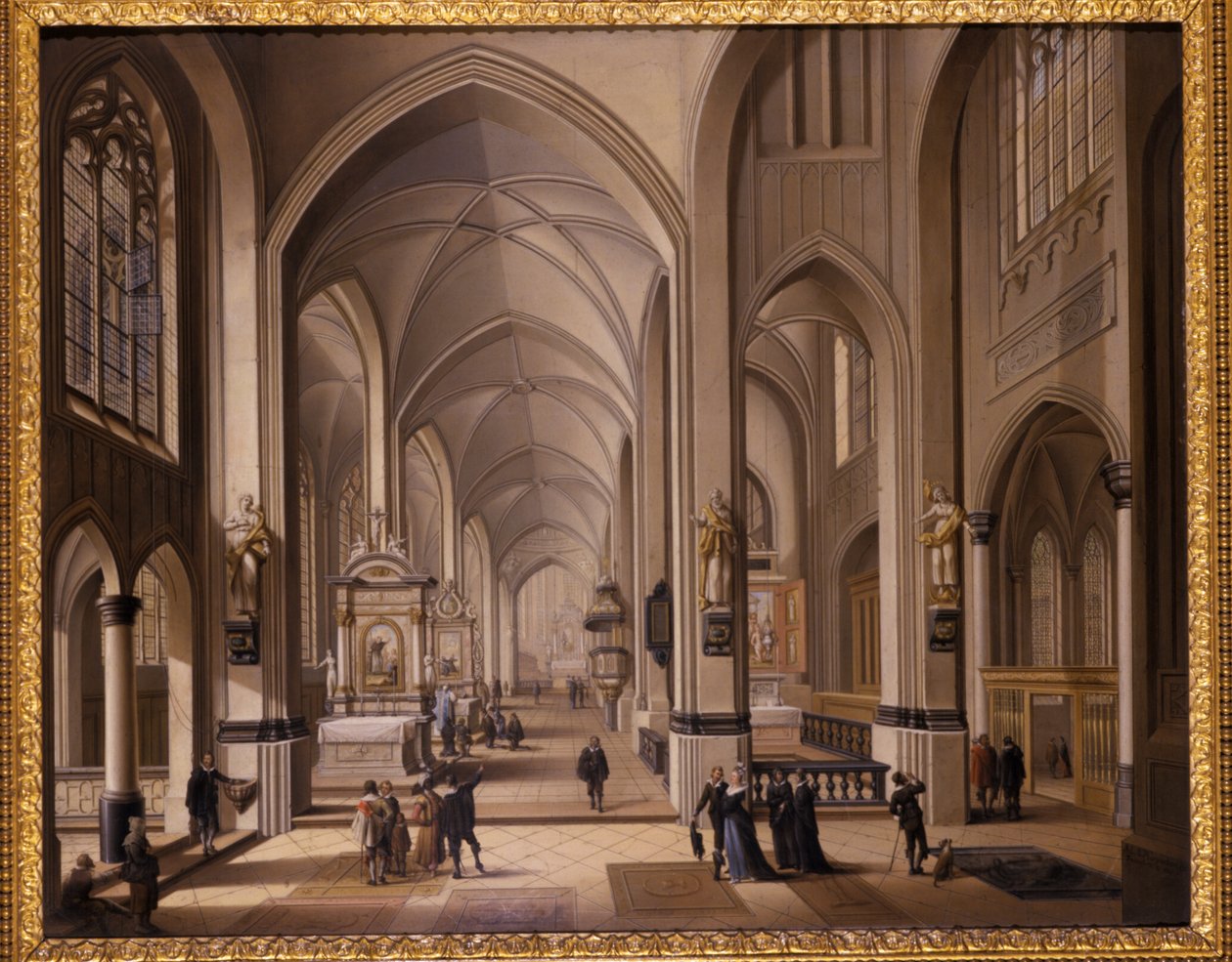 Interiér gotického kostela, 1787 od Johann Ludwig Ernst Morgenstern