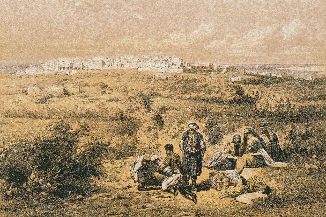 Pohled na Haifu. Lept od Bernatze et alii - Steinkopk J.F. Editor od Johann Martin Bernatz