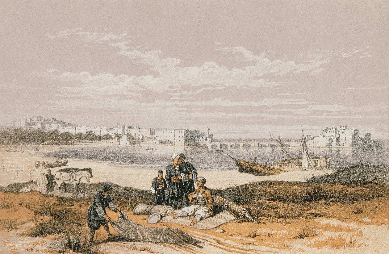 Pohled na Sidon (Said). Stelznerův lept - Steinkopk J.F. Editore od Johann Martin Bernatz