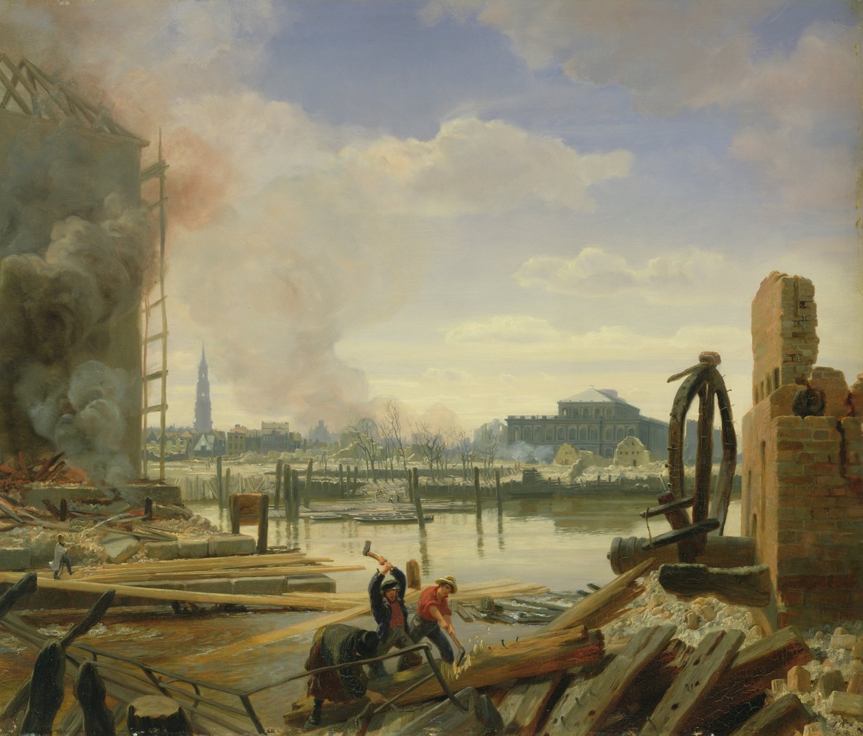 Hamburk po požáru v roce 1842, 1842 od Johann Martin Gensler