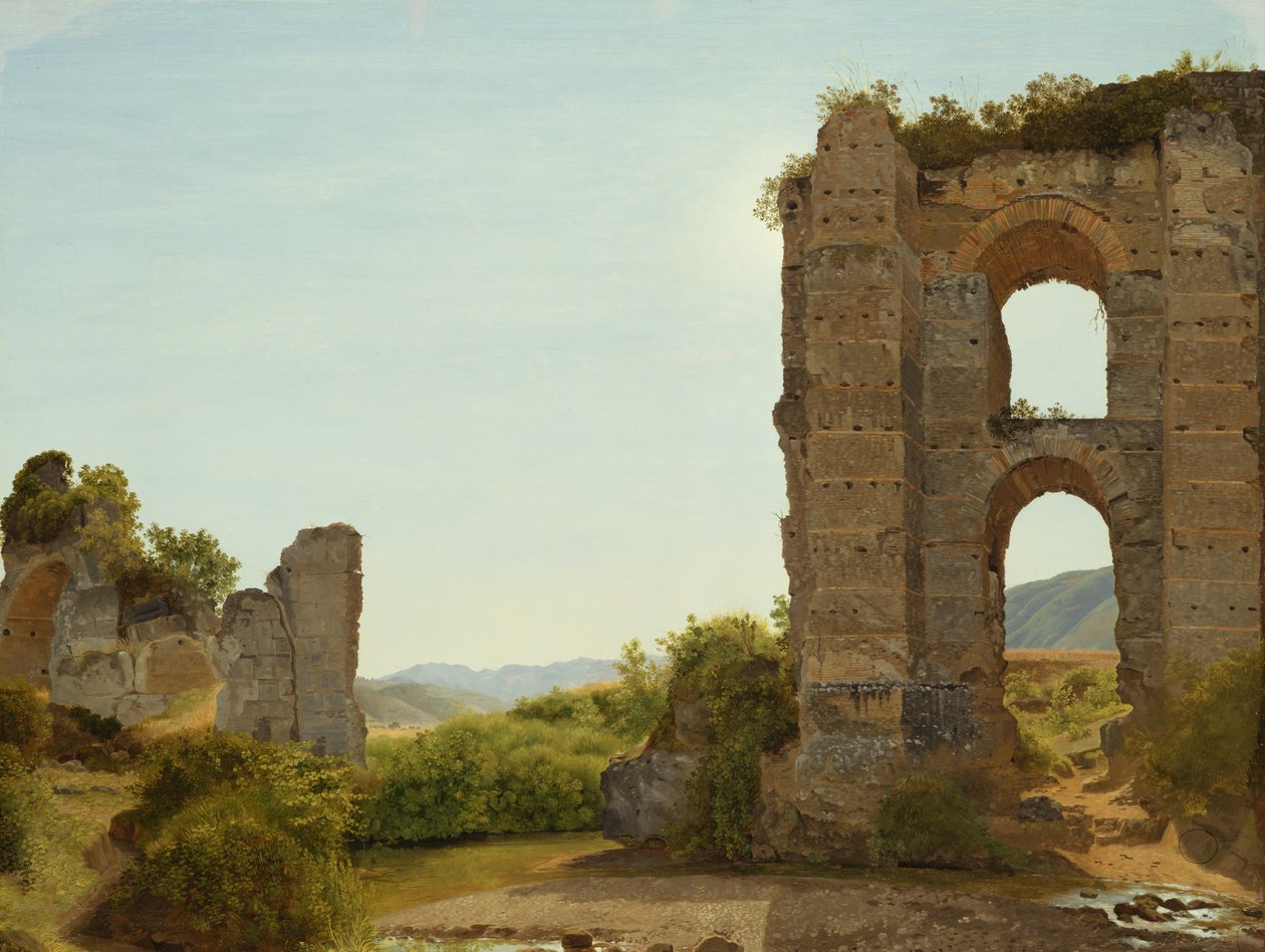 Ruin near Rome, c.1796 (olej na papíře na plátně) od Johann Martin von Rohden