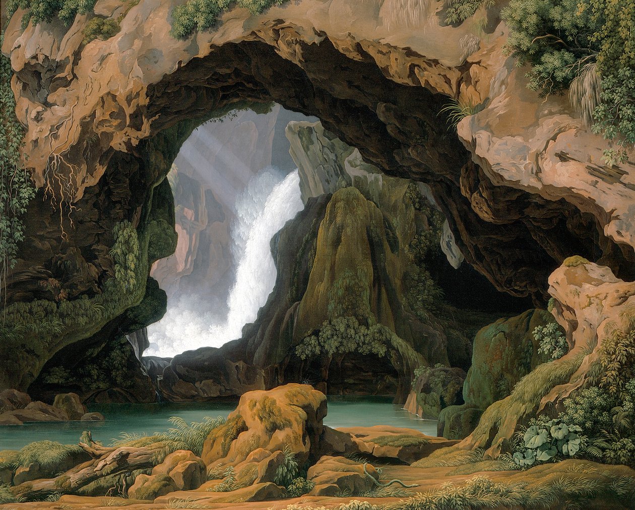 Neptunova jeskyně v Tivoli, 1812 od Johann Martin von Rohden