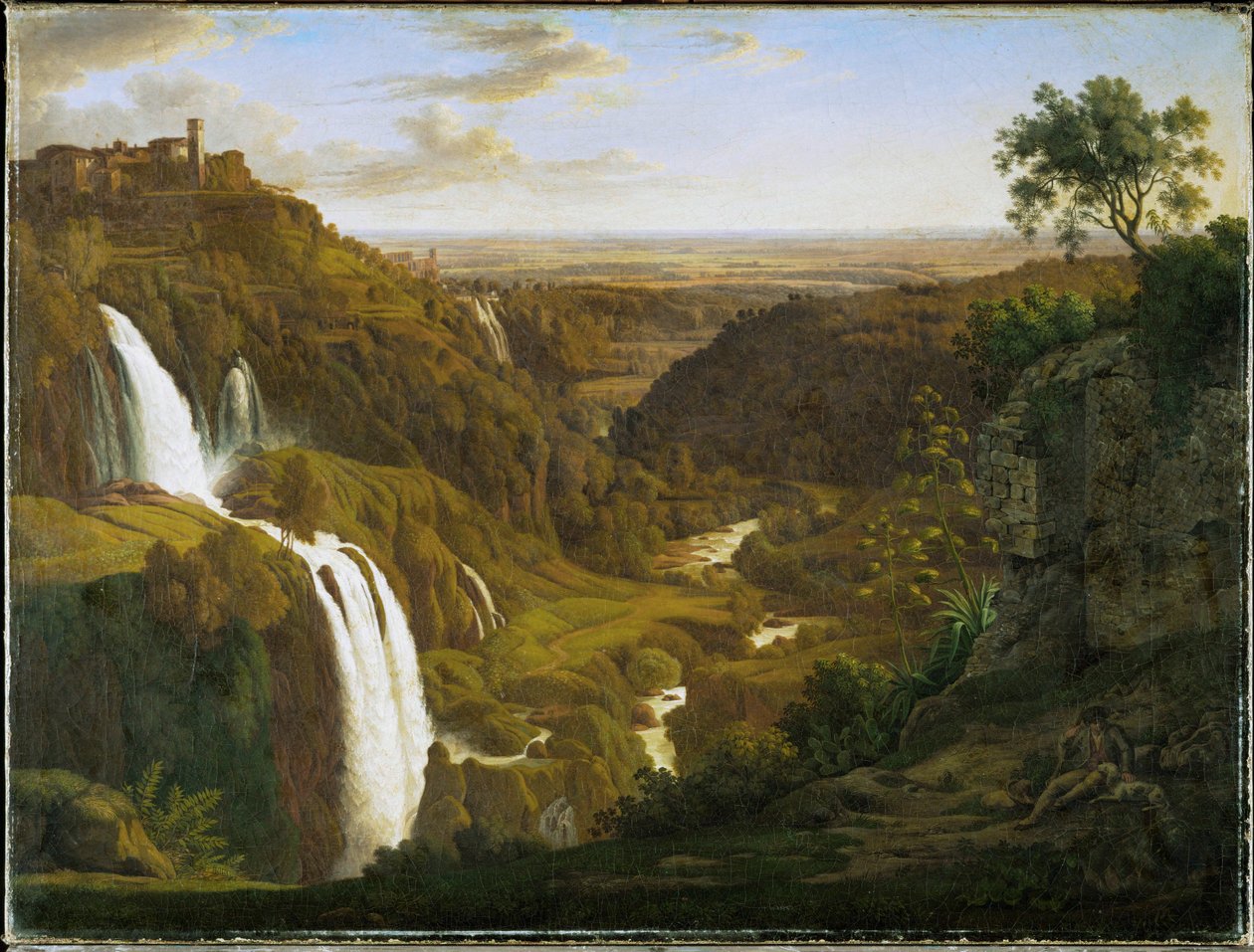 Vodopád u Tivoli, Itálie od Johann Martin von Rohden