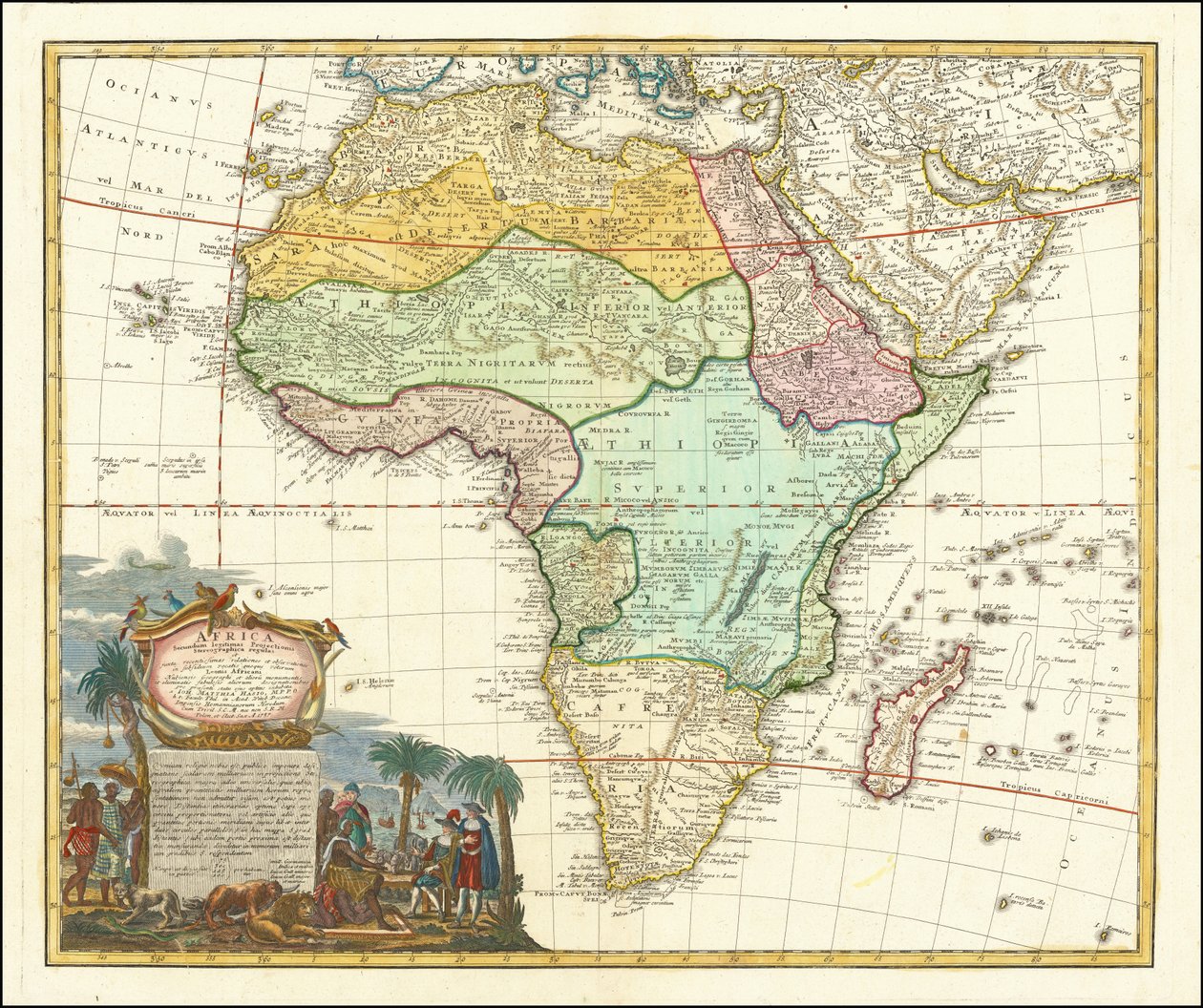 Mapa Afriky z roku 1737, Johann Matthias Hase od Johann Matthias Hase