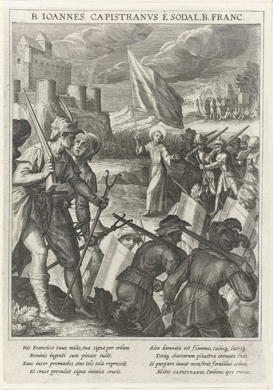 Svatý Jan z Capistrana vede křesťanské síly při obléhání Bělehradu v roce 1615 od Johann Matthias Kager