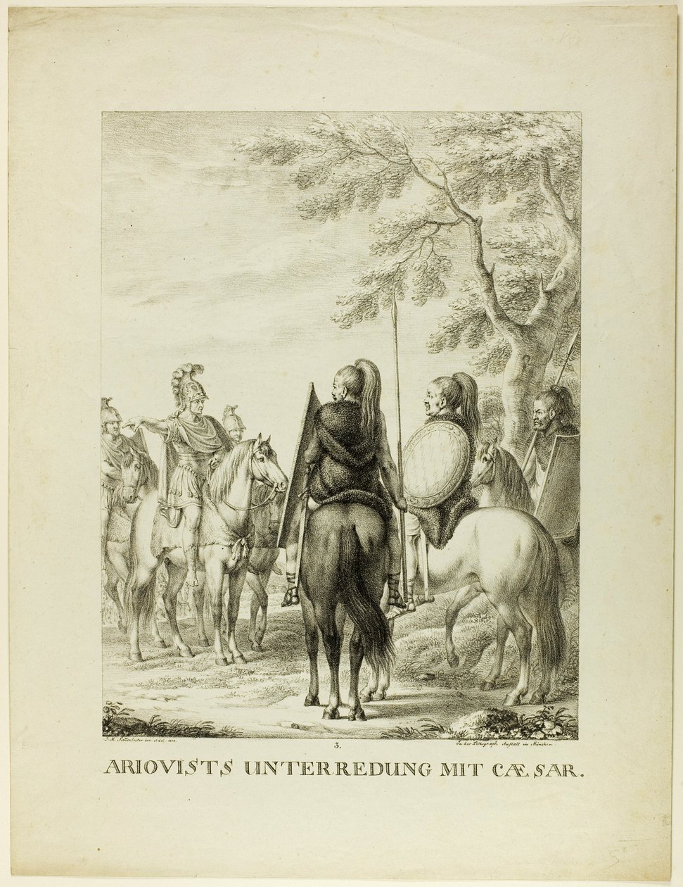 Ariovistův rozhovor s Cézarem od Johann Michael Mettenleiter