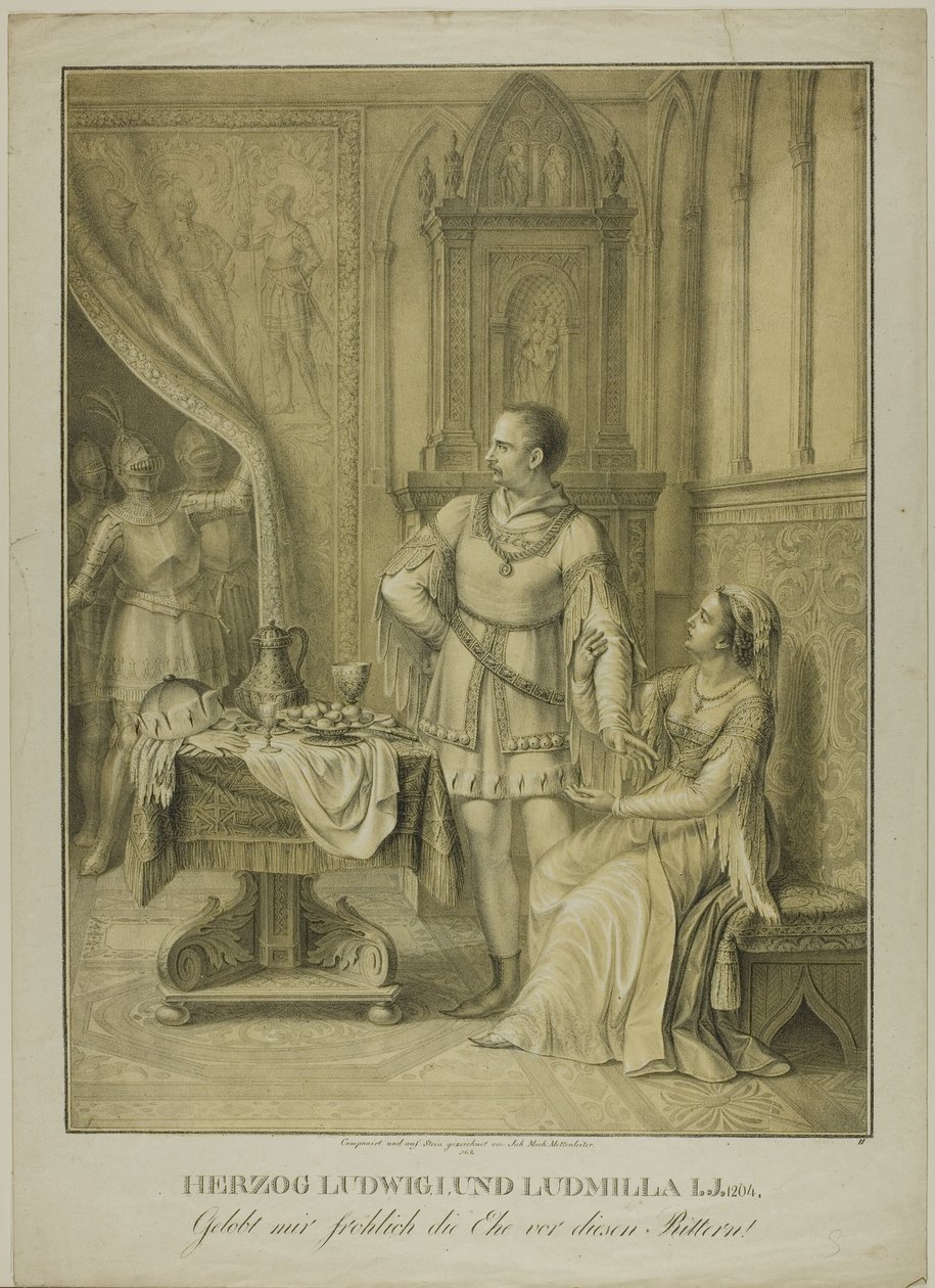 Vévoda Ludvík I. a Ludmila od Johann Michael Mettenleiter