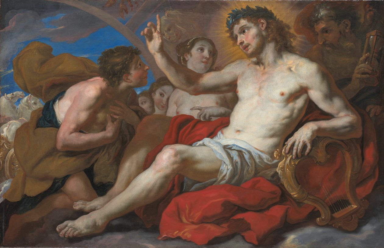 Apollo uděluje Phaetonovi povolení řídit sluneční vůz od Johann Michael Rottmayr