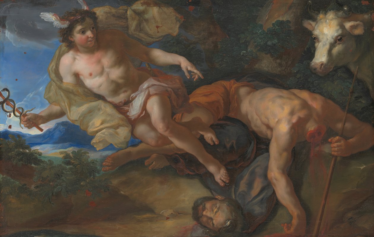 Merkur zachrání maskovaný Io poté, co sťal Argusovi, c. 169095. od Johann Michael Rottmayr