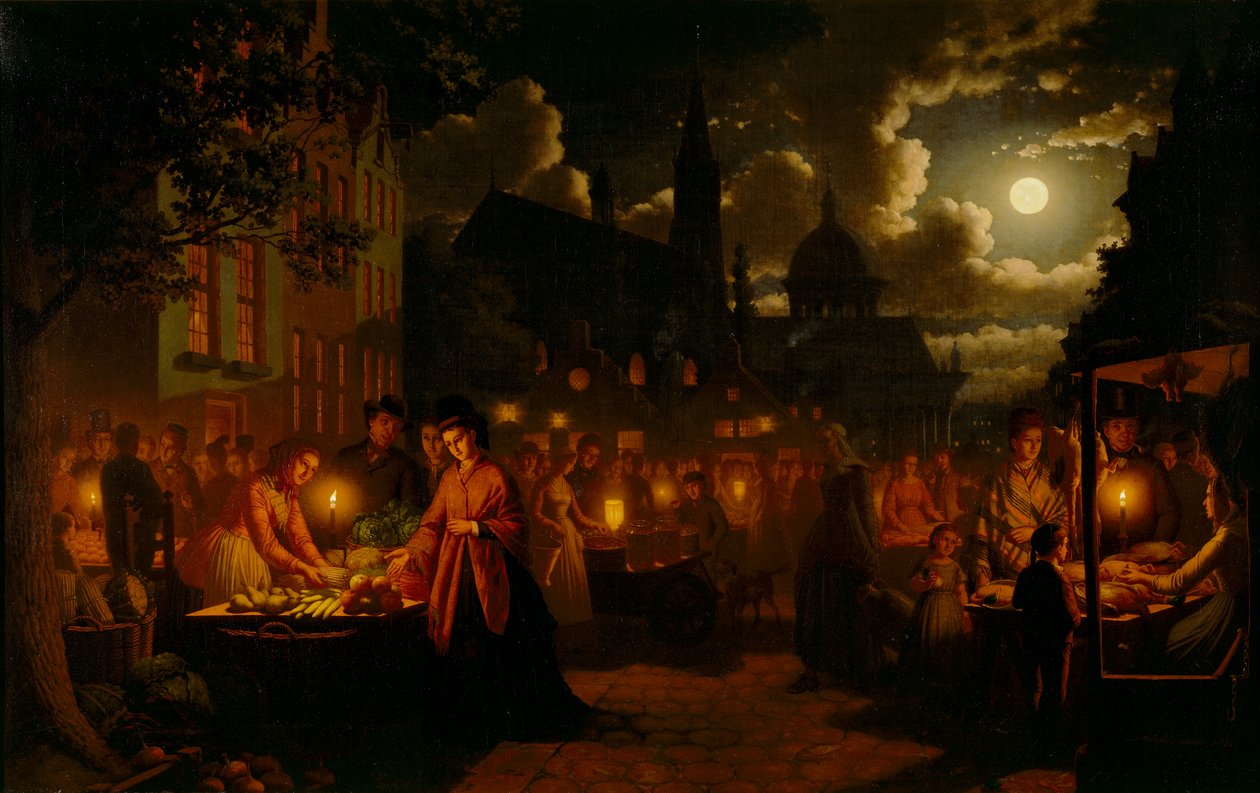 Měsíčný trh, 1874 od Johann Mongels Culverhouse