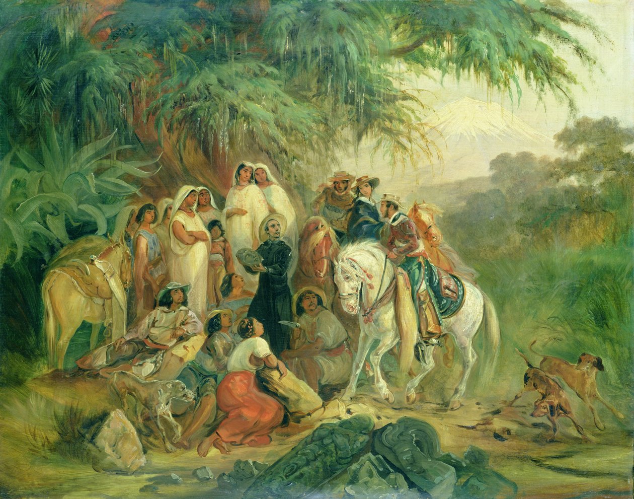 Lidová scéna v Pico de Orizaba, Mexiko od Johann Moritz Rugendas