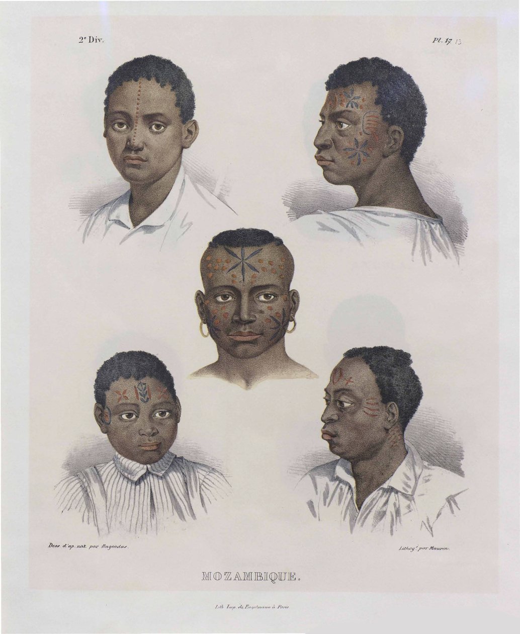 Mosambičany. Z Malerische Reise v Brazílii, 1830-1835. od Johann Moritz Rugendas