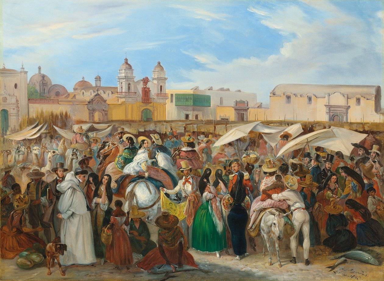 Trh nezávislosti, Lima, 1843 od Johann Moritz Rugendas