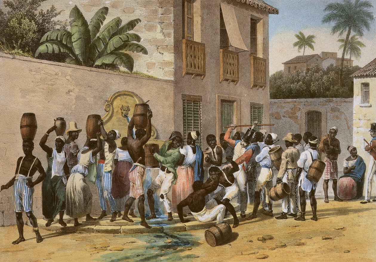Water Carriers, ryl Deroi, pub. od Engelmann and Company, Paříž, 1835 (ručně kolorované lito) od Johann Moritz Rugendas