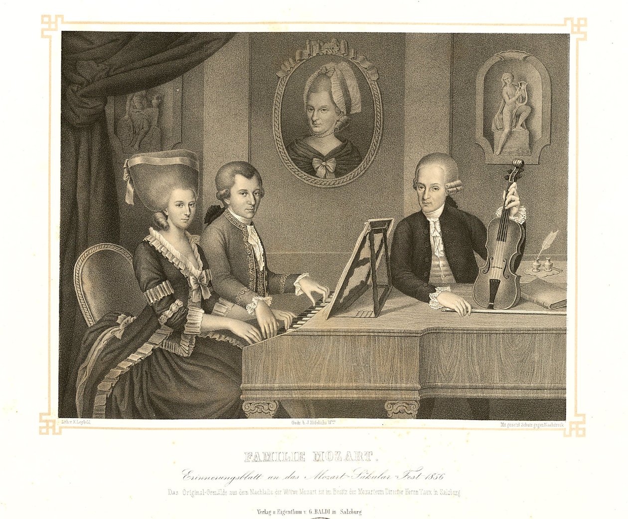 Rodina Mozarta od Johann Nepomuk Croce della