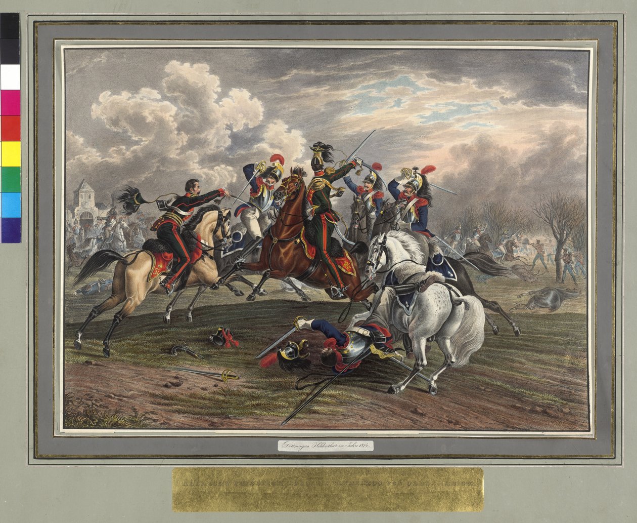 Frederic Dittmayer zachránil 17. února 1814 ve Villeneuve plukovníka seržanta barona z Trachu ze zajetí francouzských kyrysníků. od Johann Nepomuk Hoechle