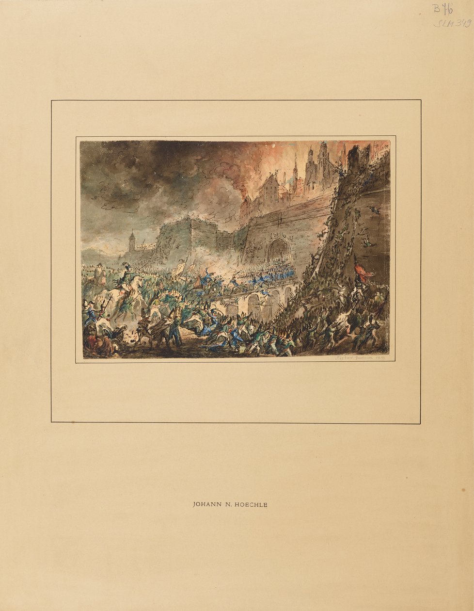 Přepadení Vídně u Stubentor francouzskou armádou v roce 1809 od Johann Nepomuk Höchle
