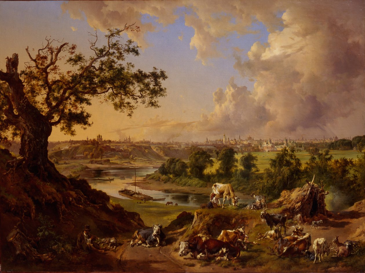 Pohled na Moskvu z Vrabčích hor, 1837 od Johann Nepomuk Rauch
