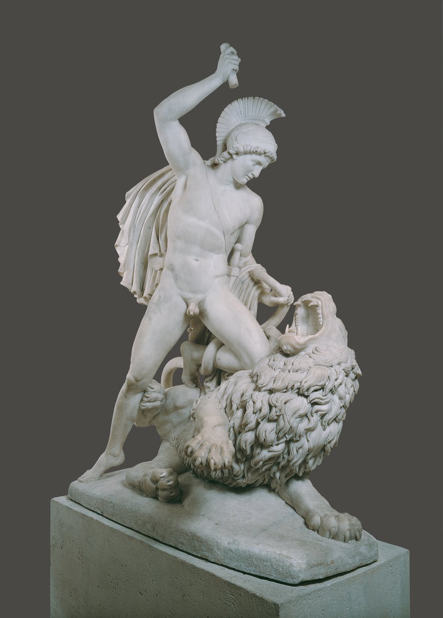 Bellerophon bojuje s Chimeirou od Johann Nepomuk Schaller