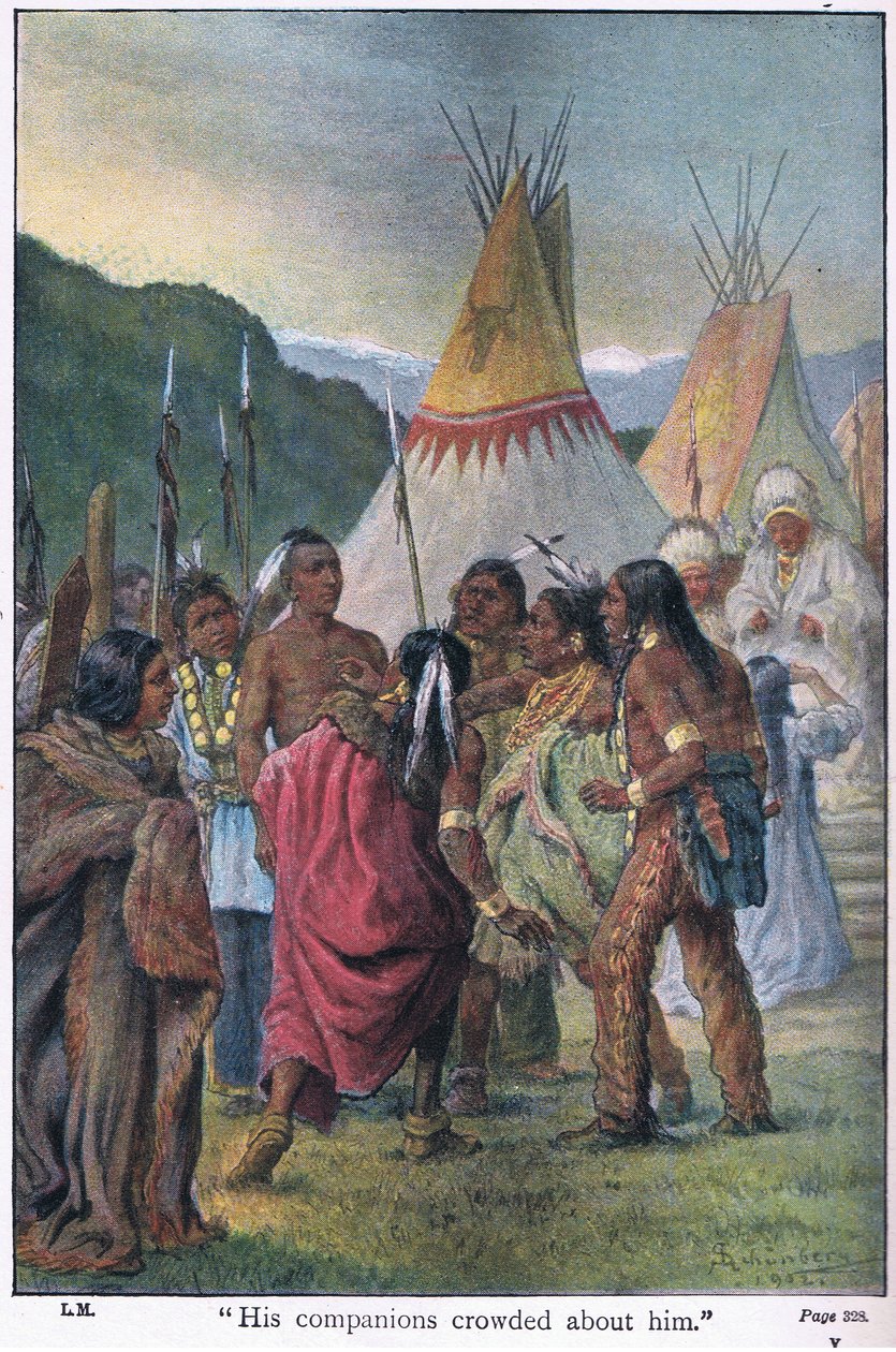 Jeho společníci se kolem něj tlačili, 1910 od Johann Nepomuk Schonberg