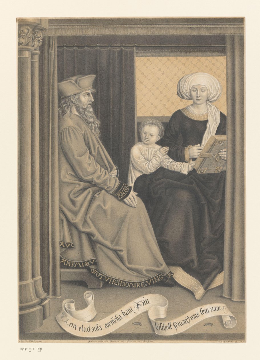 Biskup Servatius s manželkou a dítětem Díla ze sbírky bratří Boisserée (název série) Galerie des Frères Boisserée (název série) od Johann Nepomuk Strixner