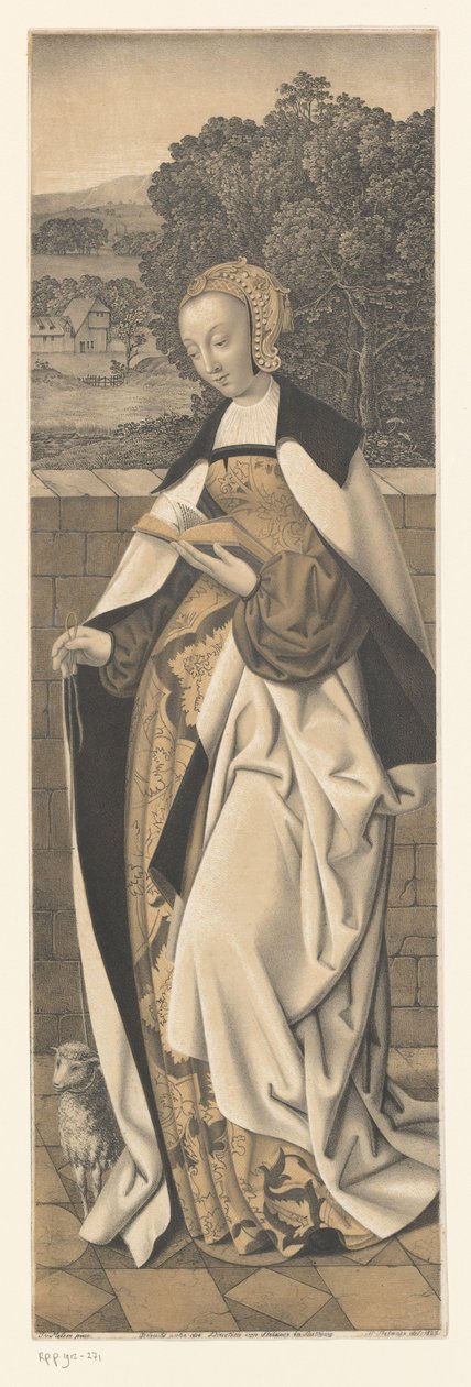 Svatá Anežka s jehněčím Díla ze sbírky bratří Boisserée (název série) Galerie des Frères Boisserée (název série) od Johann Nepomuk Strixner