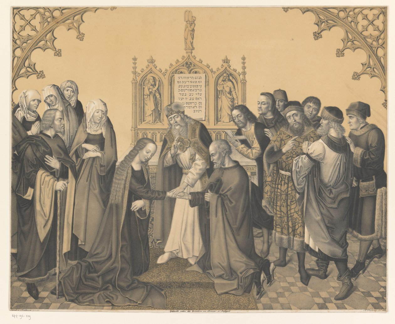Manželství mezi Josefem a Marií Díla ze sbírky bratří Boisserée (název série) Galerie des Frères Boisserée (název série) od Johann Nepomuk Strixner