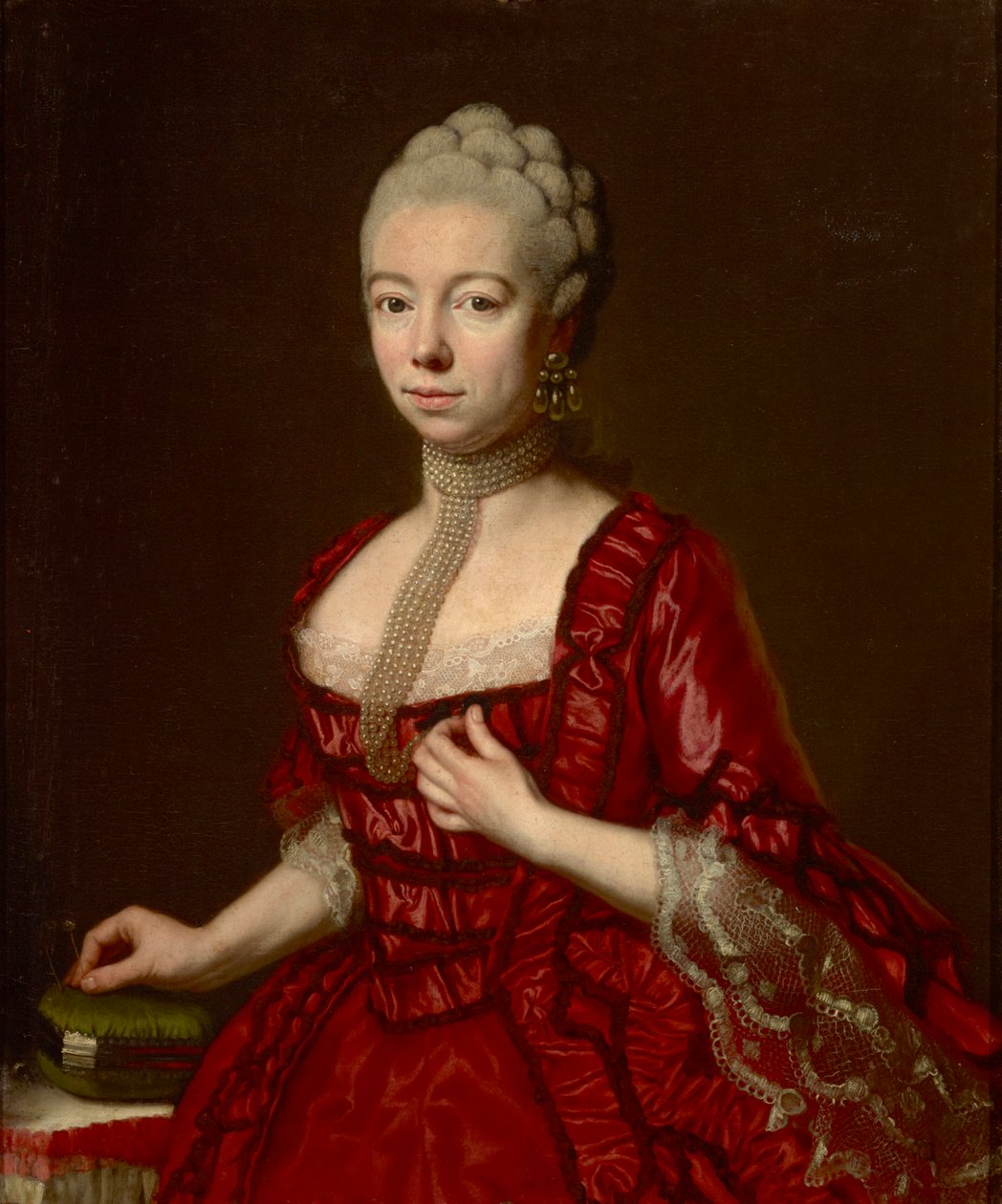 Portrét baronky Sophie Kathariny von Brukenthal, rozené von Klockner (1725-1782), od Della Croce, Johann Nepomuk (1736-1819). Olej na plátně, cca 1790. Rozměry: 93x76 cm. Národní muzeum Brukenthal, Sibiu od Johann Nepomuk della Croce
