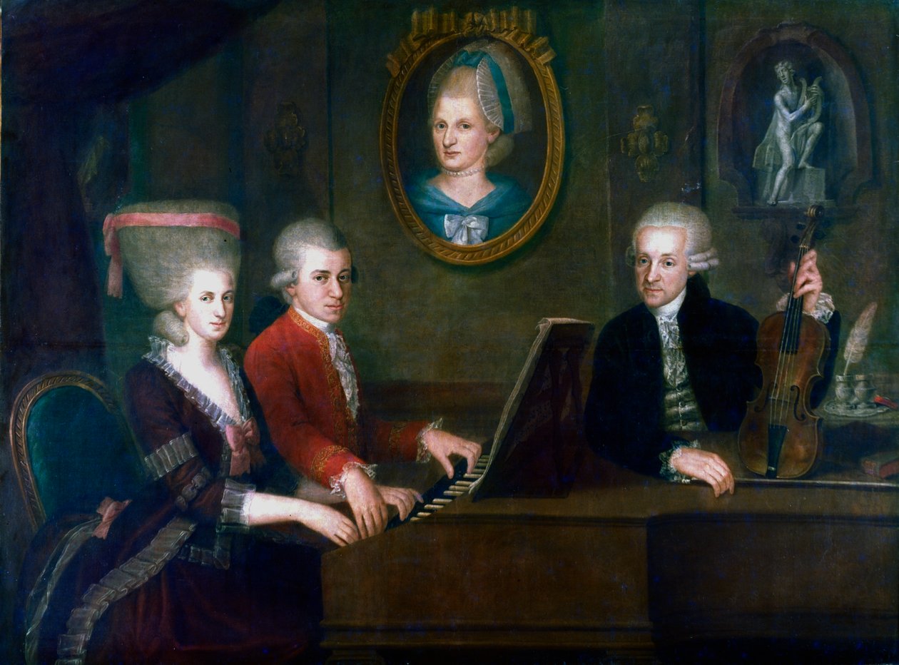 Mozartova rodina, 1780-1781 od Johann Nepomuk della Croce