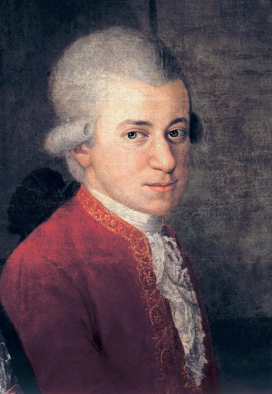 Wolfgang Amadeus Mozart (1756-1791) - detail od Johanna Nepomuka della Croce (1736-1819) od Johann Nepomuk della Croce