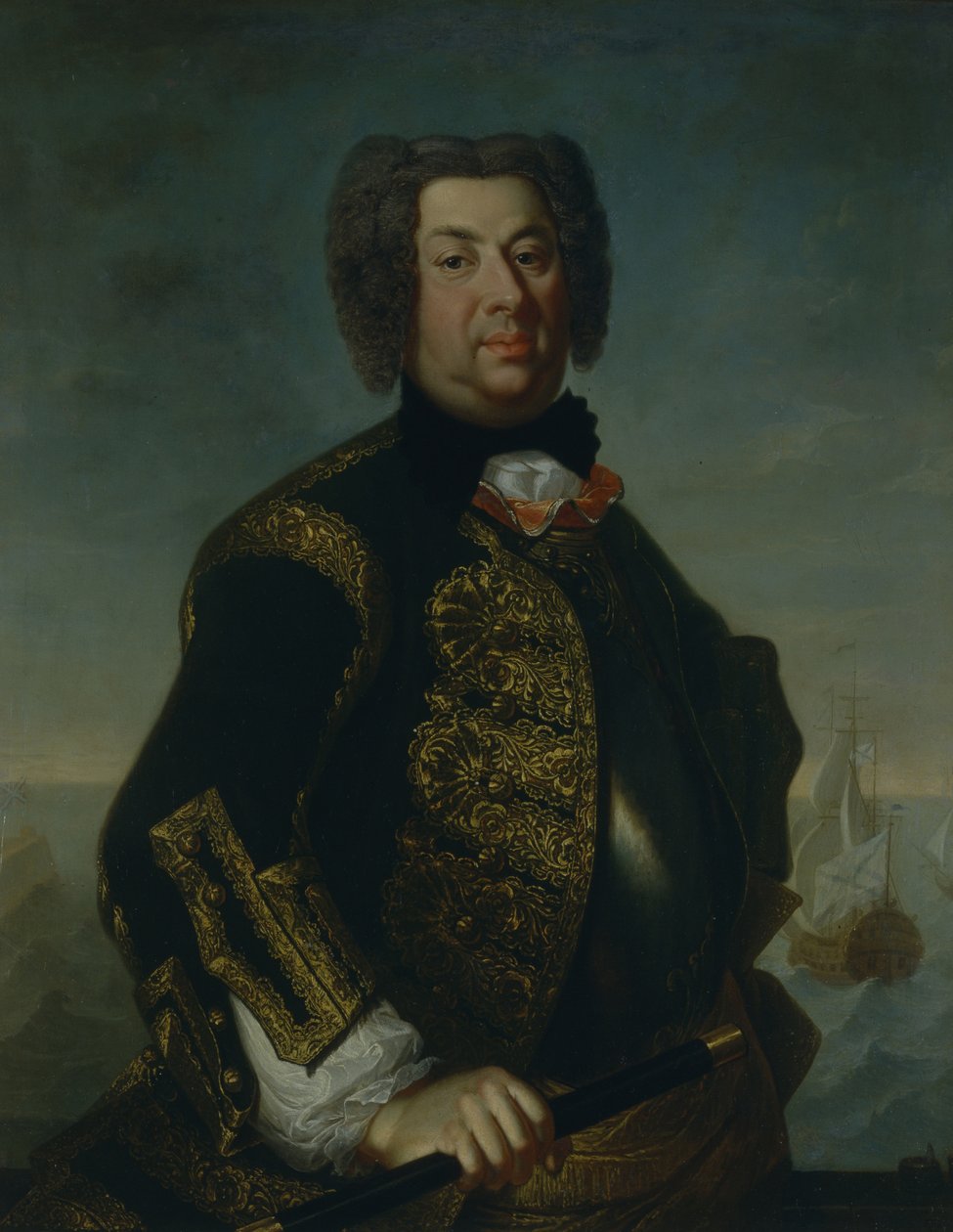 Portrét kontraadmirála Vasilije Afanasieviče Dmitrieva-Mamonova, 1735 od Johann Paul Luedden