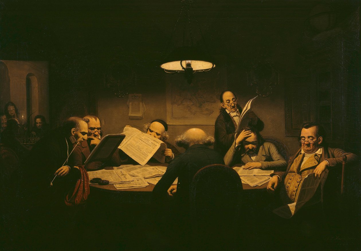 Čítárna, 1843 od Johann Peter Hasenclever
