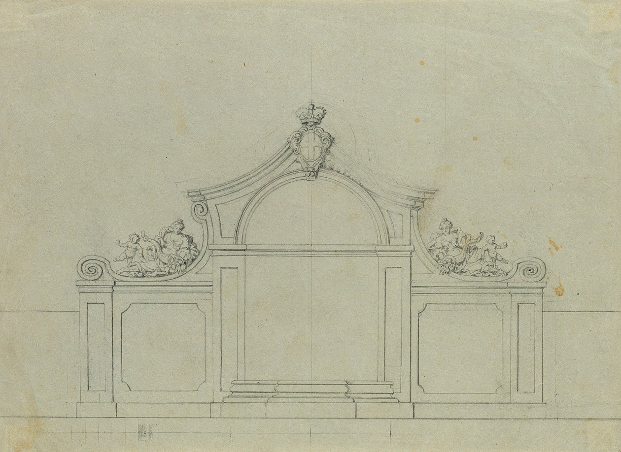 Fontána v broskvové zahradě Horního Belvederu od Johann Peter Krafft