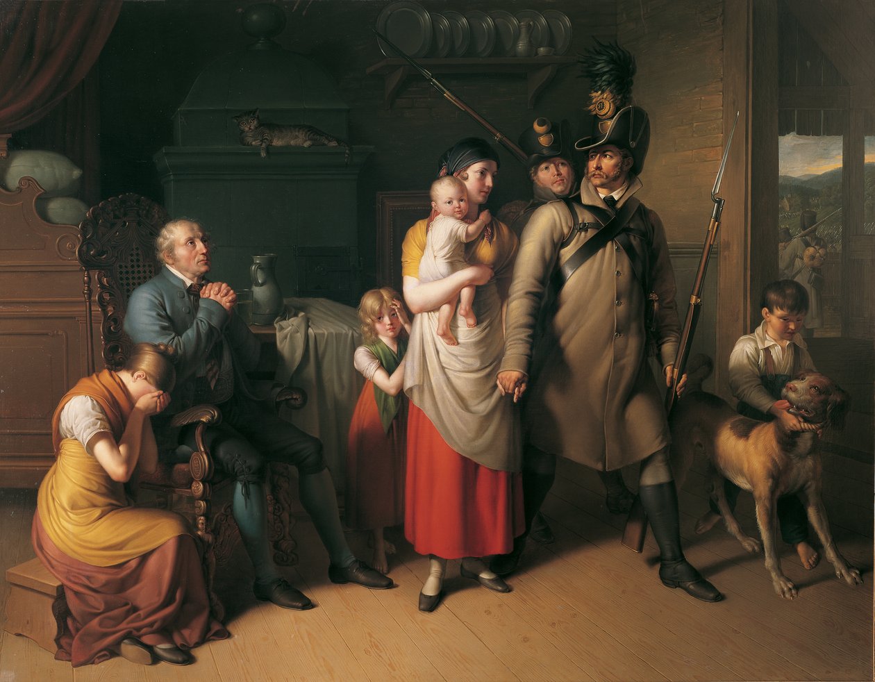 Loučení muže z Landwehru od Johann Peter Krafft