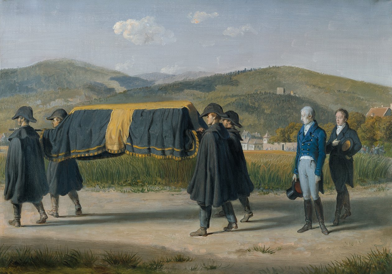 Rakouský císař František I. sleduje rakev chudého muže od Johann Peter Krafft