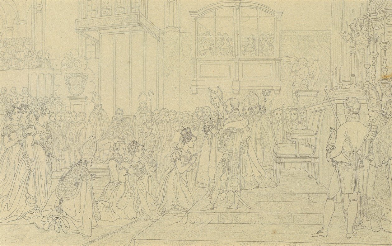 Korunovace císařovny Karolíny Augusty v Pressburgu od Johann Peter Krafft