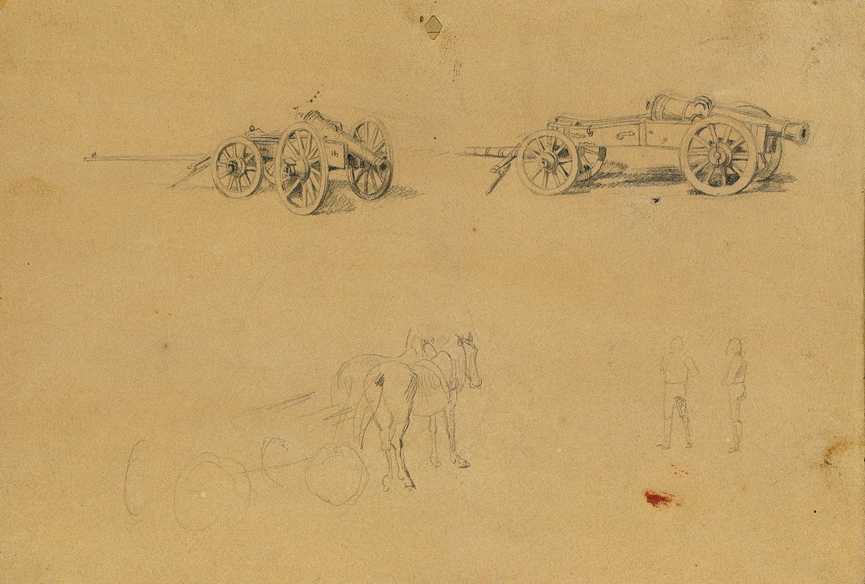 Studie pro děla, armádní vybavení od Johann Peter Krafft