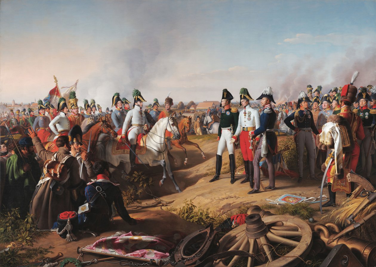 Prohlášení o vítězství po bitvě u Lipska, 1813 od Johann Peter Krafft