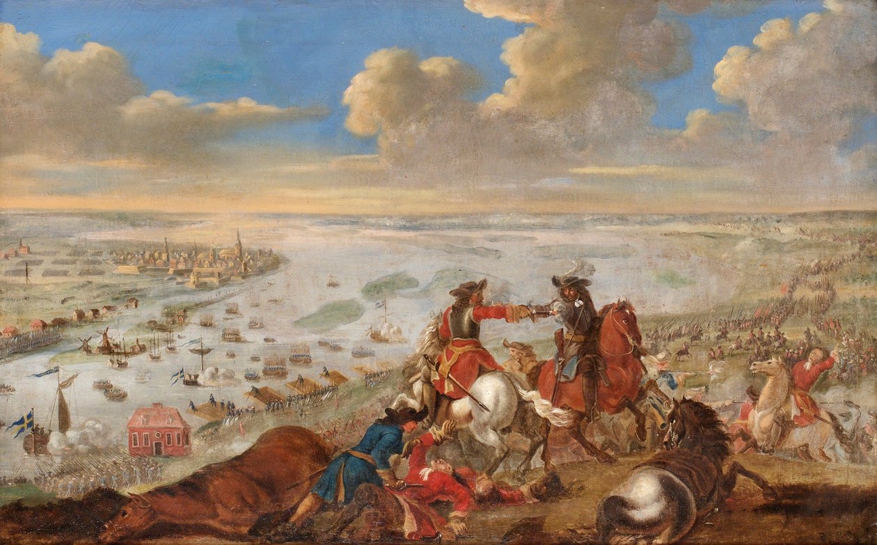 Charles XII překračuje Dünu 1701 od Johann Philip Lemke