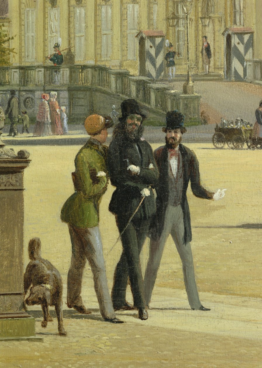 New Guardshouse, Arsenal, Princes Palace and Castle v Berlíně, 1849 (detail) (viz také 146470) od Johann Philipp Eduard Gartner