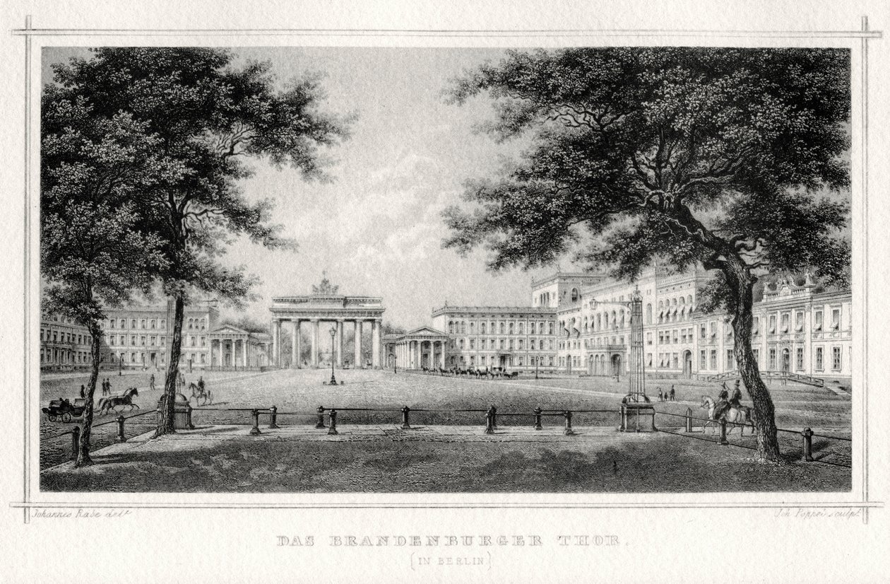 Braniborská brána, Berlín, 19. století. od Johann Poppei